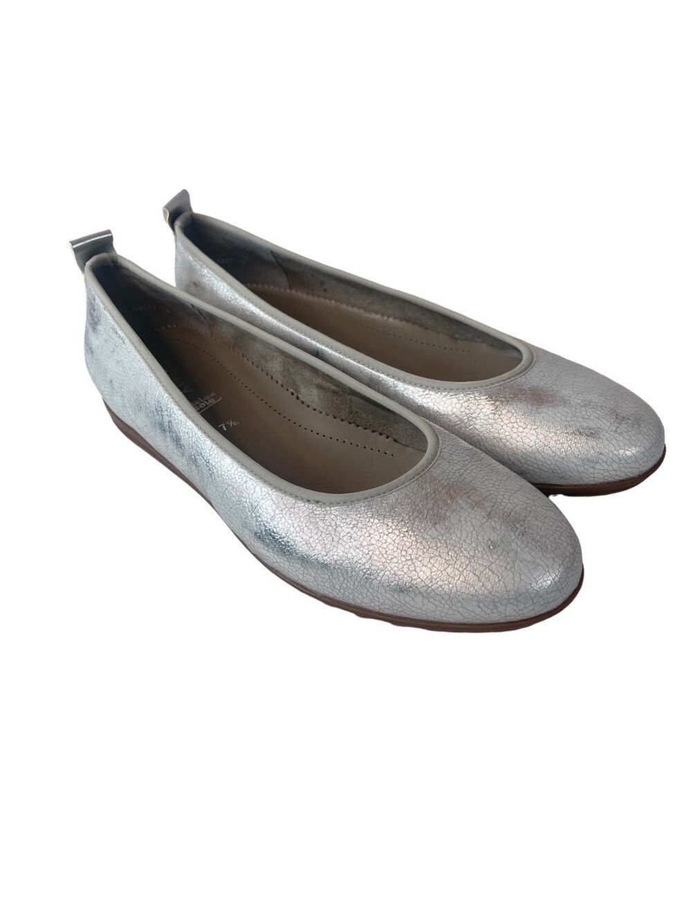 Luftpolster Jenny Silver Low Wedge Silver Ballet Flat  Size 7 UK 10 US